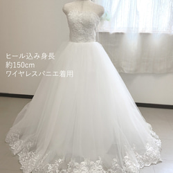 ウェディングドレス　ウエディングドレス　前撮り 結婚式 二次会 挙式 白  花嫁 ドレス 8821 9枚目の画像