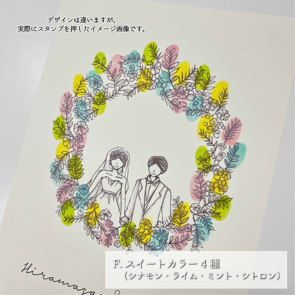 「カップケーキ」ウェディングツリー  結婚証明書ウェルカムスタンプボード　説明書付き 10枚目の画像