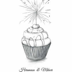 A4「花火カップケーキ」　ウェディングツリー  結婚証明書　ウェルカムスタンプボード　説明書付き 7枚目の画像