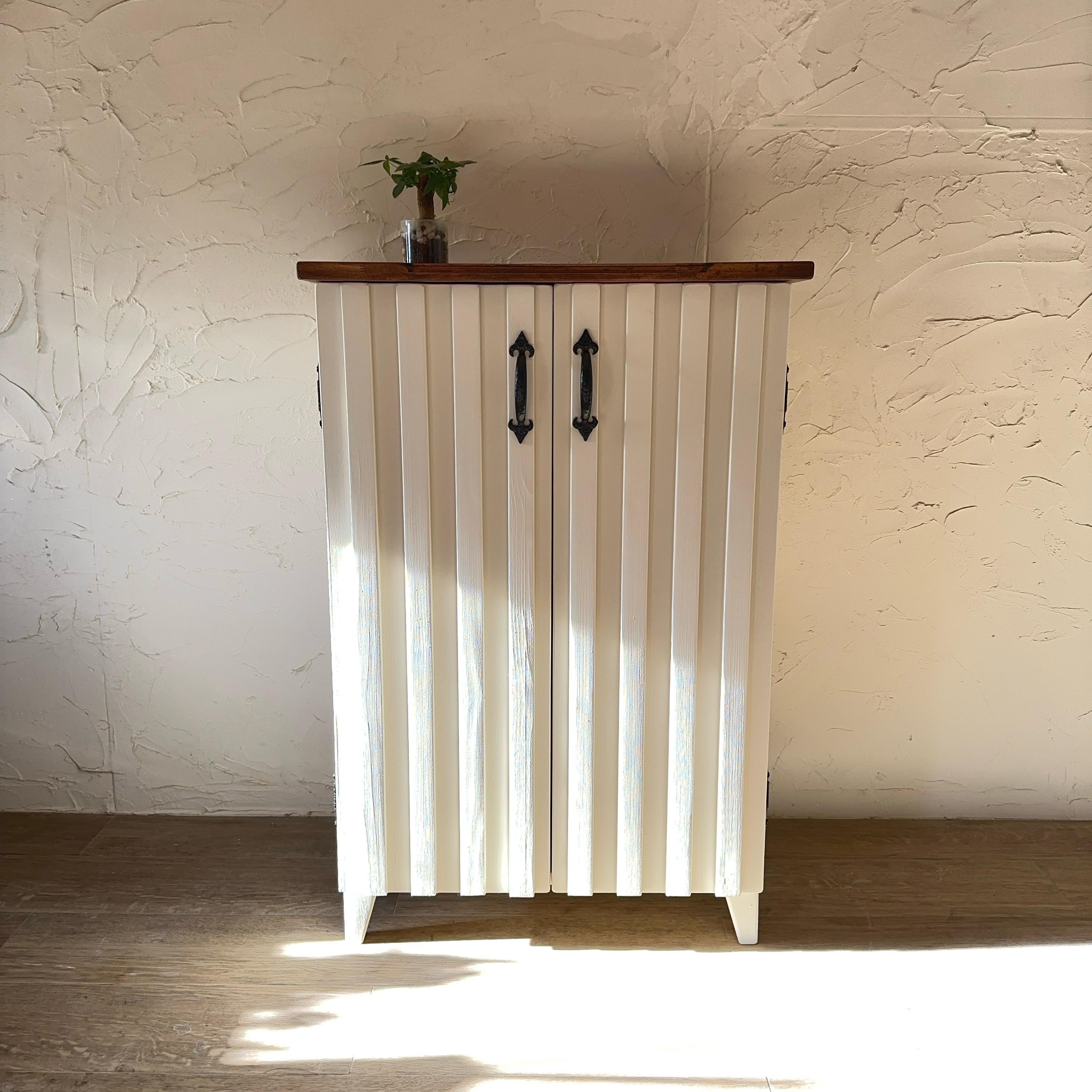 サイズオーダー「可」北欧 風 キッチンカウンターB フレンチシャビー 収納ボックス　キッチンラック