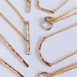 日向坂46着用＊送料無料【14kgf】月ネックレス / 槌目 / mini（40cm）ゴールド　チェーン　華奢　シンプル 9枚目の画像