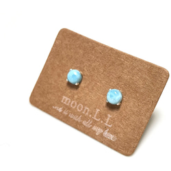 希少石！ラリマーのスタッドピアス サージカルステンレス316L 1枚目の画像