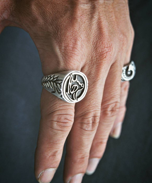 杜賓印記 穗的 925銀戒 Dobermann symbol．ring with Ear of rice 第4張的照片