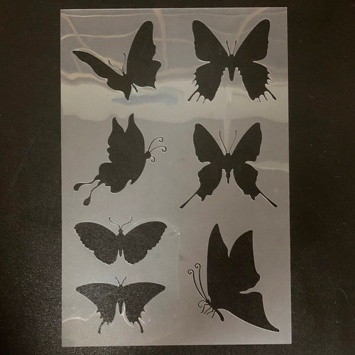 蝶々 Butterfly ステンシルシート 型紙 図案 NO282 型紙 moji 通販