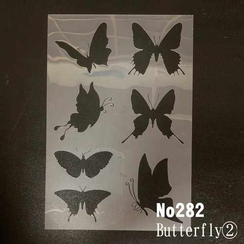 イフリート蝶テンプレ 蝶々 Butterfly ステンシルシート 型紙 図案 NO282 型紙 moji 通販