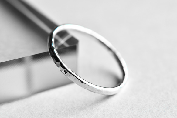 φ1.5㎜ シルバーリング 槌目｜silver950 シルバー950 細め