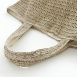 Arrow 鉤針編織單肩包（自然米色） 第8張的照片