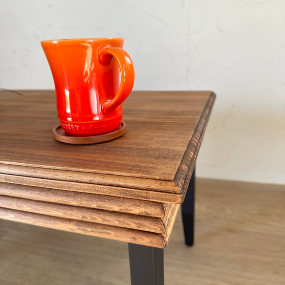 貴重なデザイン カフェテーブル Bタイプ アイアン風 猫足風　北欧材 デザイン ローテーブル アイアン家具 風 5枚目の画像