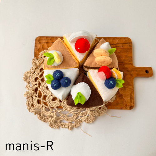 受注再販】 フェルト おままごと ショートケーキ 6個セット