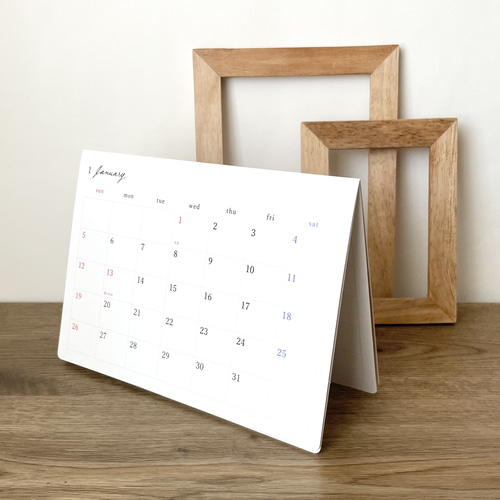 シンプルなカレンダー 日曜始まり 月曜始まり 始まり月自由 カレンダー