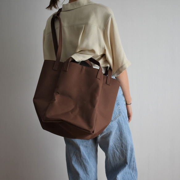 DROP SHOULDER TOTE BAG（コーヒー/ブラウン） 9枚目の画像