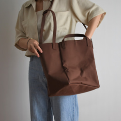 DROP SHOULDER TOTE BAG（コーヒー/ブラウン） 6枚目の画像