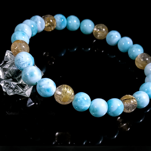 ✿天然美品【15cm】ラリマー〘カリブ海の宝石〙8mmブレスレット ✿天然美品【15cm】ラリマー〘カリブ海の宝石〙8mmブレスレット