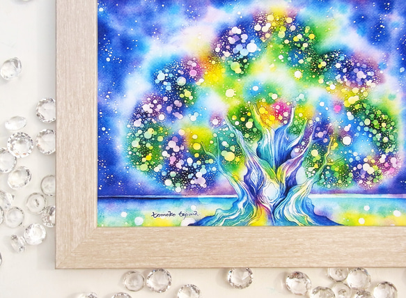 [★]星星誕生的樹（星星鳥/繪本插畫） 第1張的照片