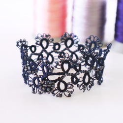 OYA Tatting lace Bracelet [LACE] Navy Blue 第1張的照片