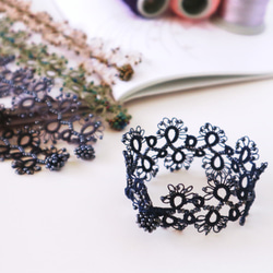 OYA Tatting lace Bracelet [LACE] Navy Blue 第3張的照片