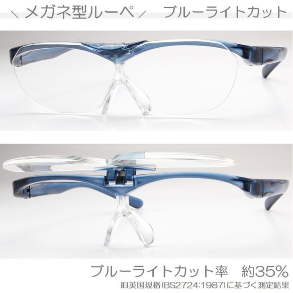 メガネ型ルーペ 跳ね上げ式 拡大鏡 ルーペの倍率1.6倍 （シニアグラス 老眼鏡の度数+2.5）おしゃれ MEGA 9枚目の画像
