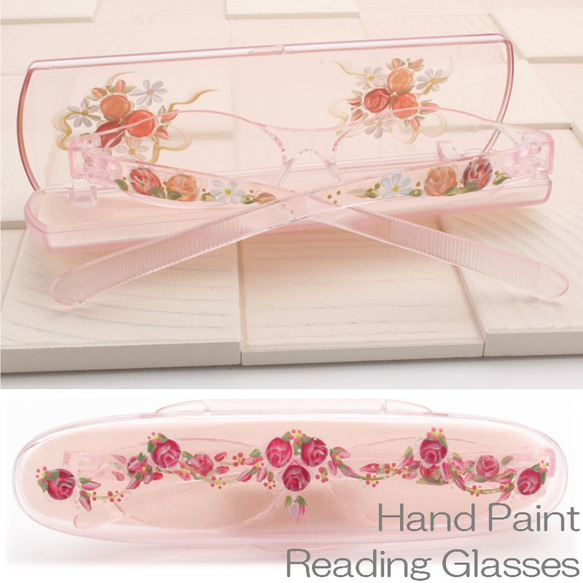 メガネ収納ケース 手帳 懐中電灯 薔薇 手描き トールペイント メガネ収納ケース 手帳 懐中電灯 薔薇 手描き トールペイント