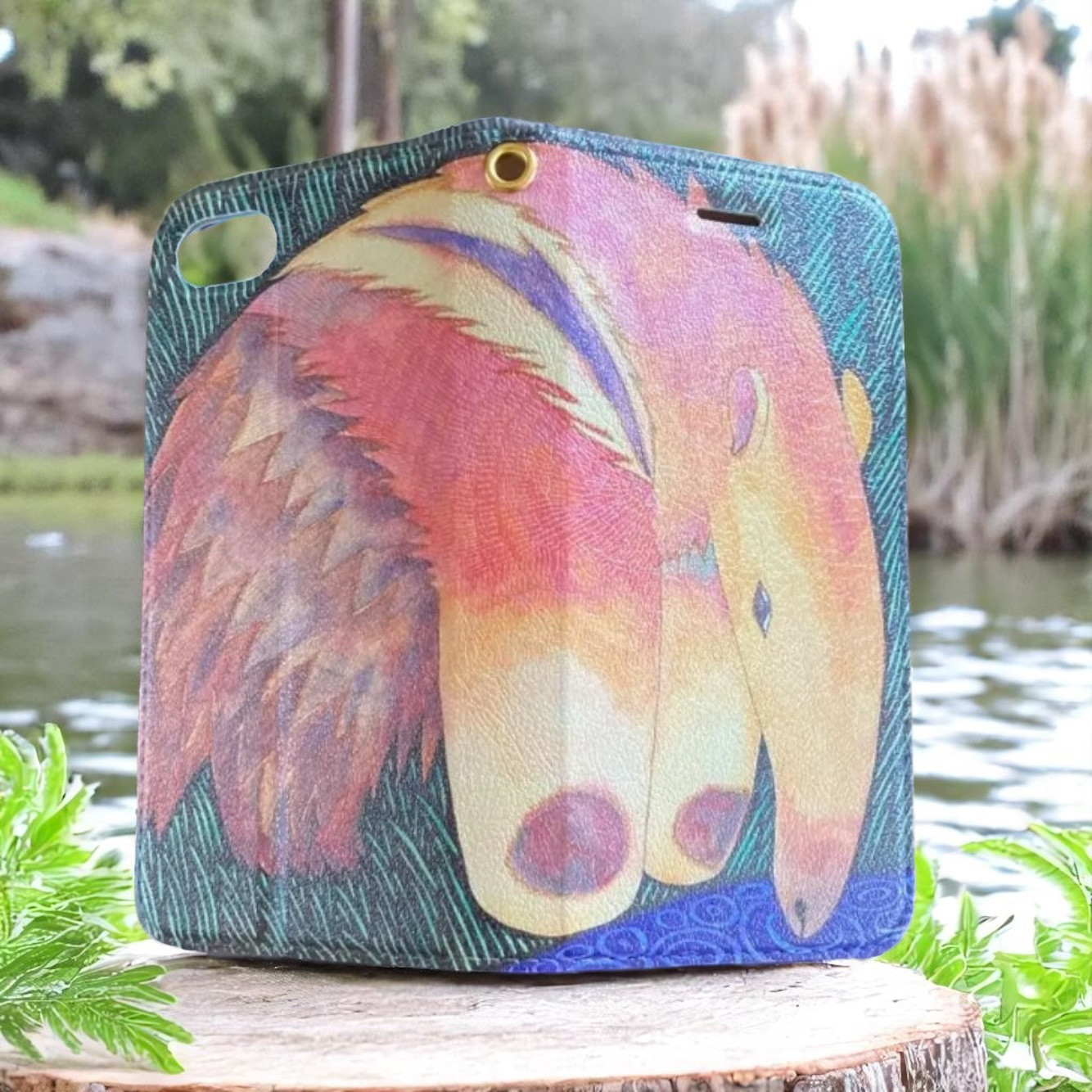 静かなる水辺｜帯なし手帳型iPhoneケース（オオアリクイ／バルネモフ）