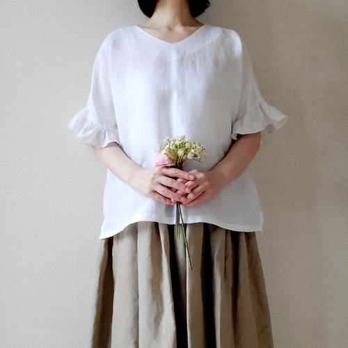 風が通る服】ヒラヒラ袖でほっそり華奢みえ♡リヨセルリネンの着回せる