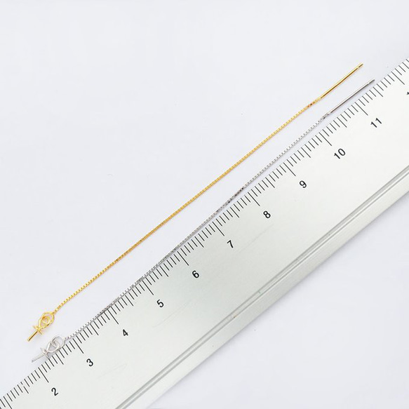 SV925 スターリングシルバー アメリカンピアス Tピン付 ベネチアンチェーン ピアス（E）1ペア 4枚目の画像