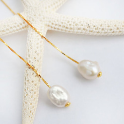 SV925 スターリングシルバー アメリカンピアス Tピン付 ベネチアンチェーン ピアス（E）1ペア 5枚目の画像