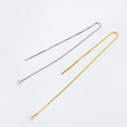 SV925 スターリングシルバー アメリカンピアス Tピン付 ベネチアンチェーン ピアス（E）1ペア 1枚目の画像