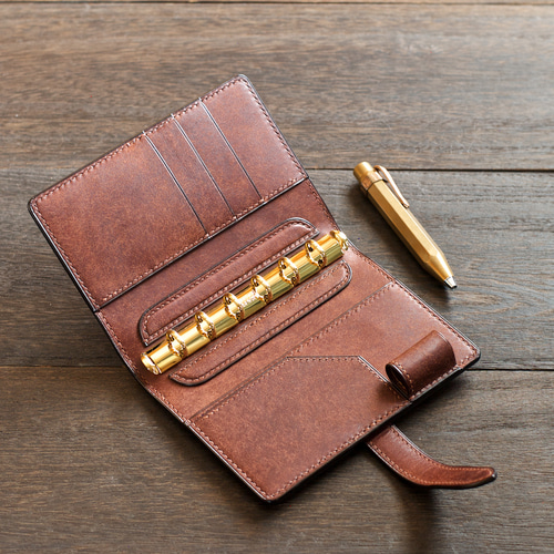 まめ　オーダーメイド システム手帳 ミニ6穴 カラーオーダー 手帳 革小物yoshii 通販