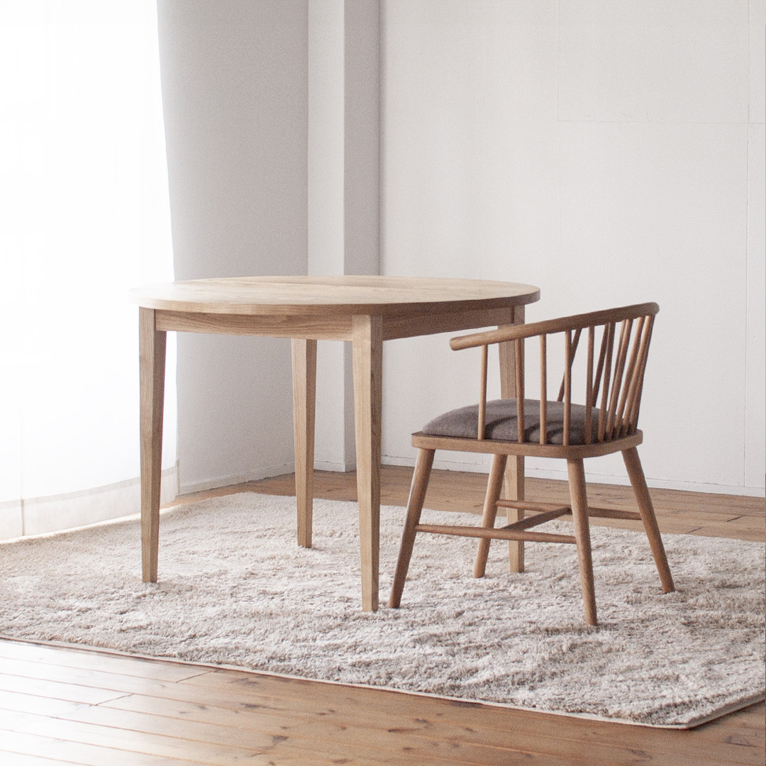 くりの丸いダイニング（直径110cm・国産栗材・2色選択・ウレタン塗装）ダイニングテーブル 食事