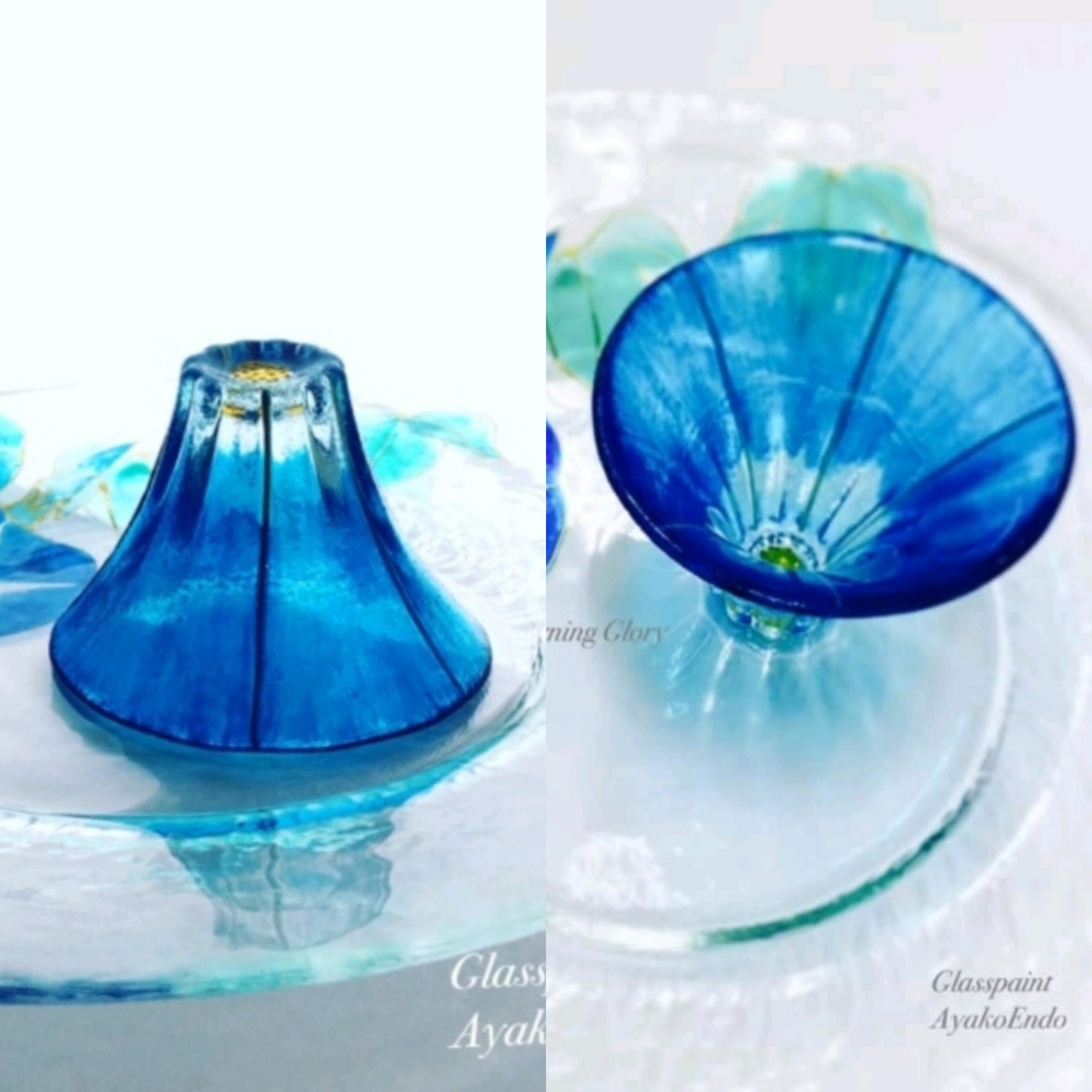 Creema限定父の日ギフト【夏　富士山×朝顔】おちょこ・日本酒グラス※グラスのみ｜両親贈呈品・結婚祝い・還暦祝い