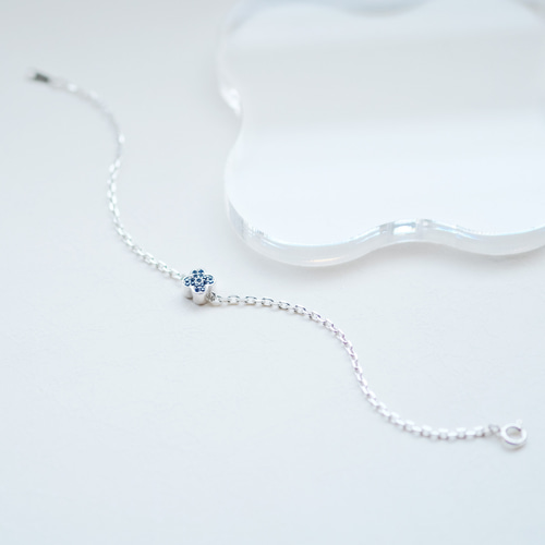 藍寶石四葉草手鍊925 銀手鍊Cloudjewelry 的作品7805586｜Creema