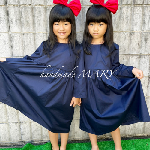 120cm size 魔女っ子ワンピース 単品 ハロウィン 子供服 handmade MARY