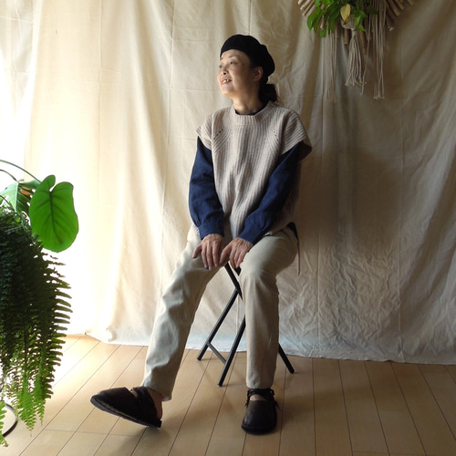 つつむ　ピュアリネンのライトサルエルパンツ つつむ ピュアリネンのライトサルエルパンツ