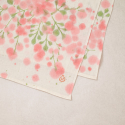 伊勢木綿の手描き染めストール / ミモザ・ピンク 7枚目の画像