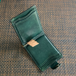 [深綠色染料] 錢夾變成扁平寬度 85 毫米 4 卡 + 多口袋紙幣夾 MC-10dgn Nume 皮革 第6張的照片