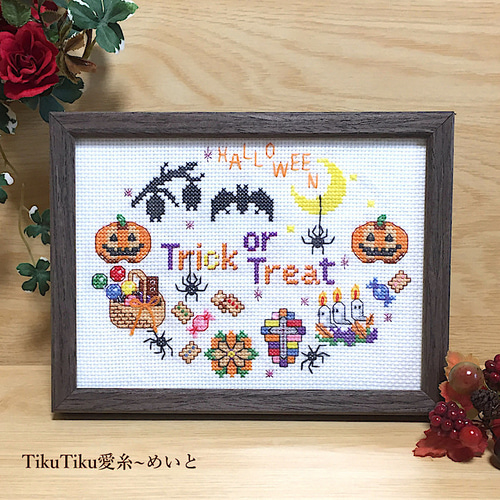 クロスステッチ完成品　ハロウィン＋Blaue Variatinen 0_aea5ad93d10abbf2d3708a7b2c08