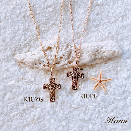 k10 ハワイアンジュエリー　クロス　手彫り k10 ハワイアンジュエリークロス手彫り