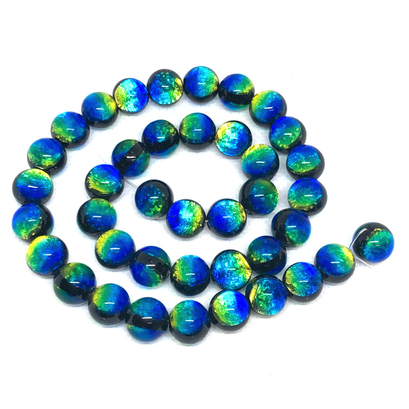 ケラママリン 10mm 連売り 蓄光 ホタルガラス 沖縄とんぼガラス とんぼ