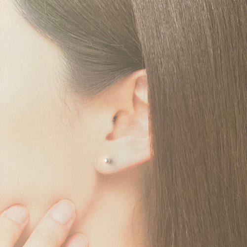 つけっぱなし パール セカンドピアス 3mm 純チタン 太軸 【1-1