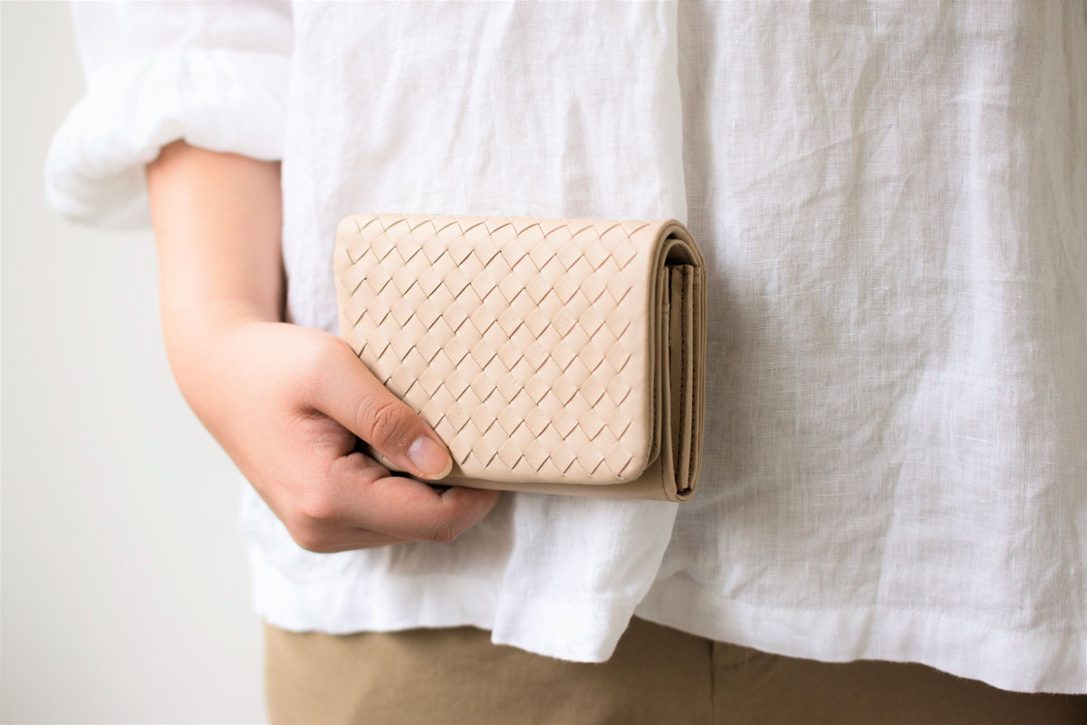 【刻印可】シープレザーを使用したメッシュ仕立てのミドルウォレット　ソフトメッシュ　 MH1322