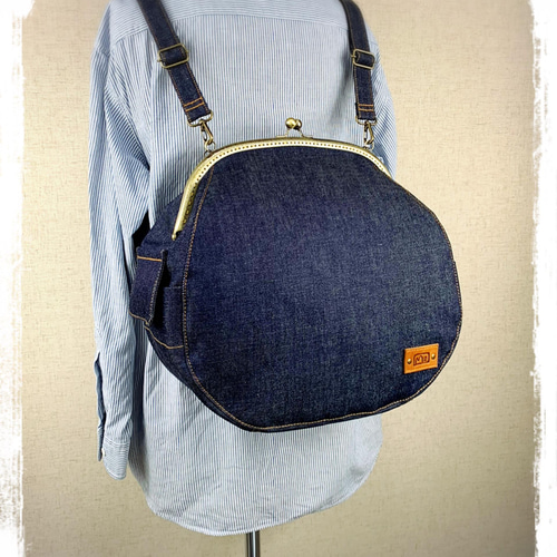 (手づくり)\"絵本の中の世界観\"デニムレザーリュックバックパック刺繍風景帆布 1_bb963db0ed5cb420c0638cecd5a3