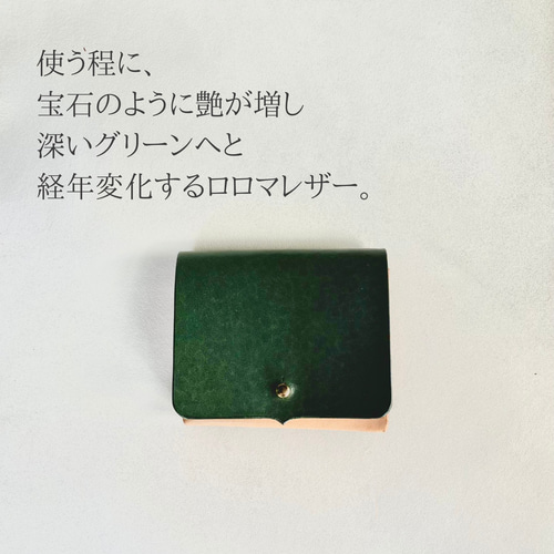 creemaコンパクト財布 本革 zip コンパクト ウォレット（ネイビー） その他ミニ財布