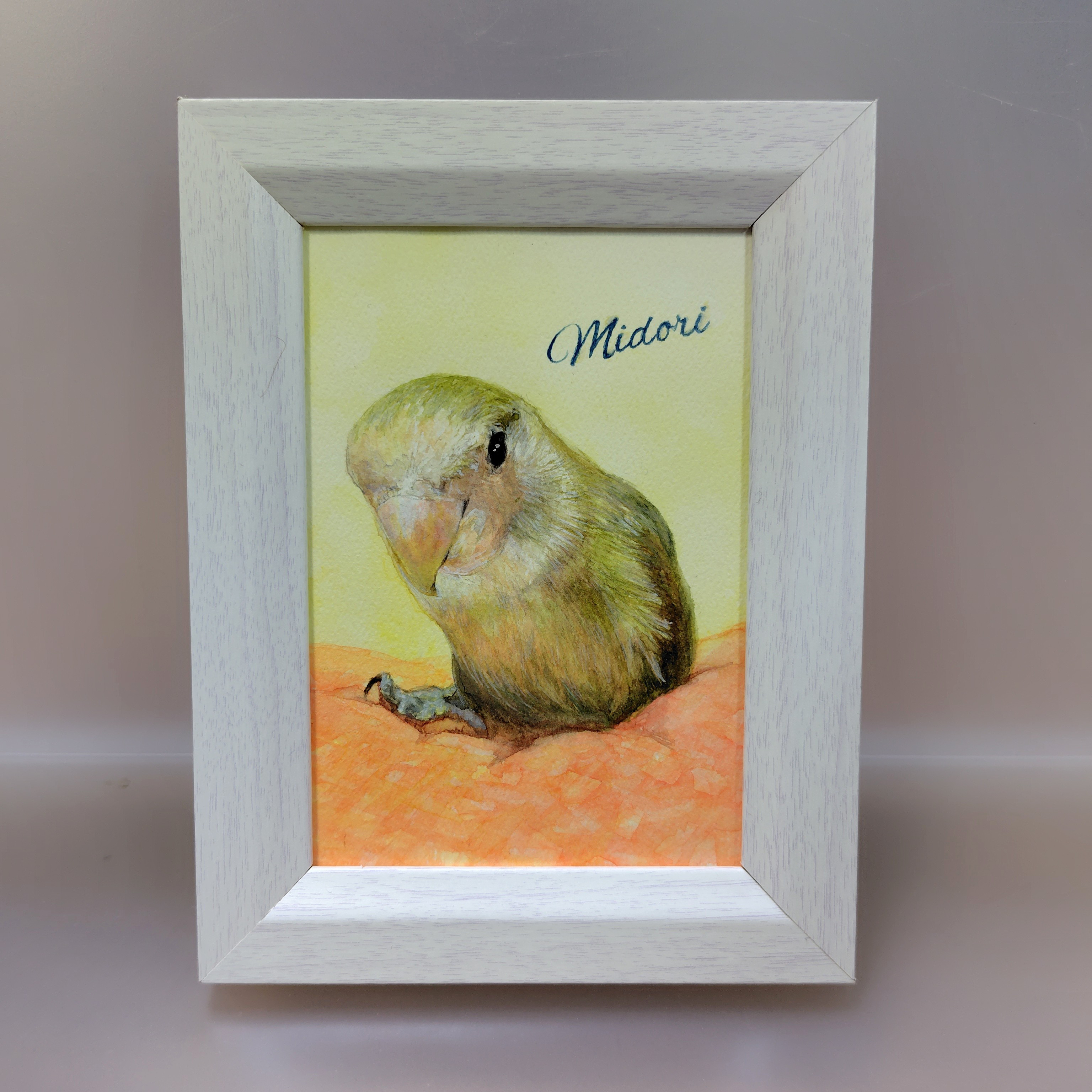 コザクラインコの似顔絵 【水彩画/額付き】 絵画 chokotto* 通販