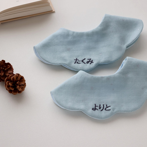 スター スタイ 刺繍 名入れ リース 型 2色 スタイ・よだれかけ baby's