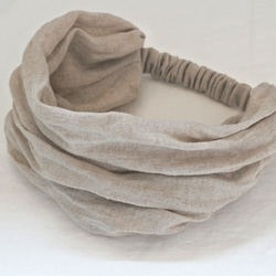 S *比利時亞麻頭巾...天然米色 第3張的照片