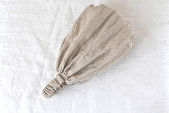 S *比利時亞麻頭巾...天然米色 第1張的照片