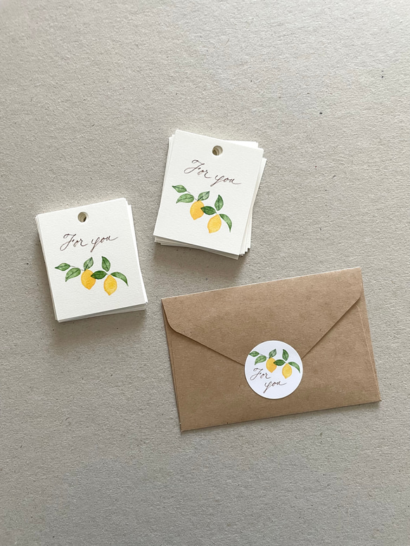 小さなレモンのメッセージカード タグ 40枚 4枚目の画像