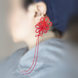 Katappo 耳夾「Mini Amaku」（紅×朱紅） 第13張的照片