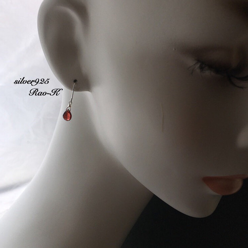 ✨silver925ガーネットのピアス/イヤリング ピアス（フック