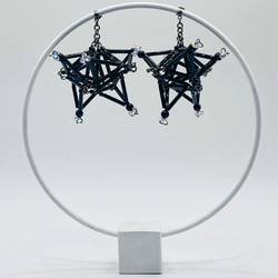 3D Star PIERCE/EARRING [Black] 1枚目の画像